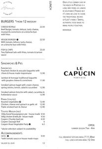 lv capucin|le capucin portsea menu.